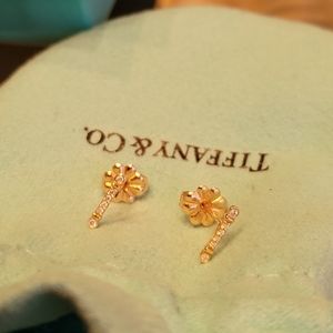 Diamond 18k Tiffany & Co. Rose Gold Earrings and